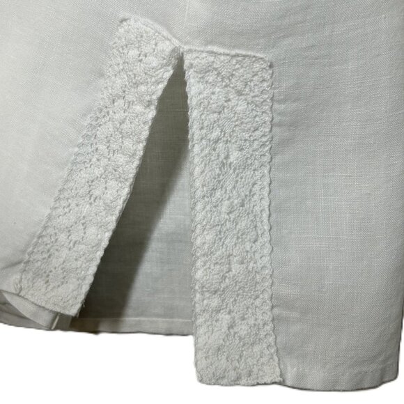 J. Jill 100% Linen Long Sleeves Button Up Pintuck Lace Tunic Medium Women's - Picture 7 of 10